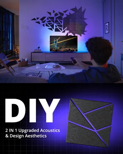 Miniatura 2 de Paneles de pared insonorizados, paneles acústicos autoadhesivos a prueba de sonido para paredes, paneles acústicos de estudio de alta densidad, 12 x