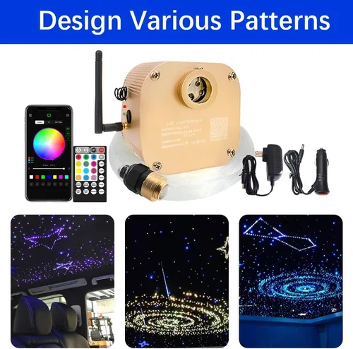 Miniatura 5 de FIREWORK Twinkle - Kit de techo RGBW Starlight de 16 W, 360 piezas, luces de estrella de fibra óptica mixtas de 9.8 pies para techo de coche y hogar