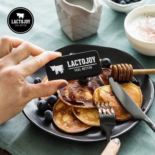 Miniatura 9 de LactoJoy Píldoras de lactasa I potentes enzimas de lactasa para intolerancia a la lactosa, lactasa ultra pura para una mejor digestión I sin dióxido