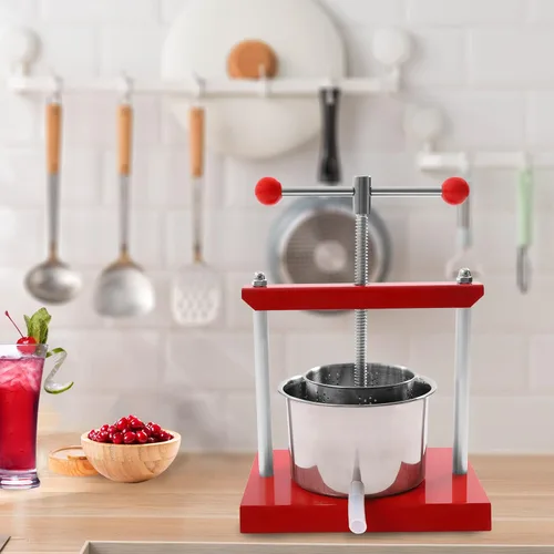 Miniatura 3 de Prensa de vino de frutas de acero inoxidable 0.8 galones (3L), prensa manual de jugos, quesos de vino, frutas y verduras para jugo, verduras, vino