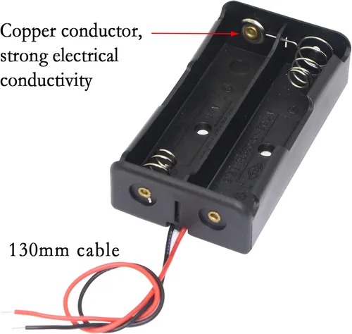 Miniatura 3 de Clip de batería 18650, 2 ranuras 3.7 V, caja de almacenamiento de batería DIY en serie YOUCHENG para batería 18650 con cable de conexión