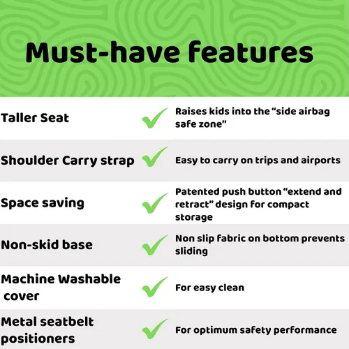 Miniatura 11 de BubbleBum Teleport Asiento Elevador para Automóvil sin Respaldo, Asiento Elevador para Niños para Automóvil 40-100 lbs, Asiento de Automóvil