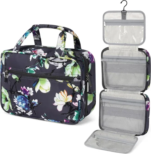 Miniatura 9 de PAVILIA Neceser Colgante Bolsa de Viaje para Mujeres y Hombres, Organizador de Cosméticos Plegable, Bolsa de Maquillaje Resistente al Agua