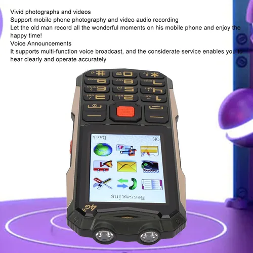 Miniatura 4 de Yunseity Teléfono celular desbloqueado para personas mayores, pantalla clara, botones grandes, volumen, fácil teléfono móvil, compatible con SOS