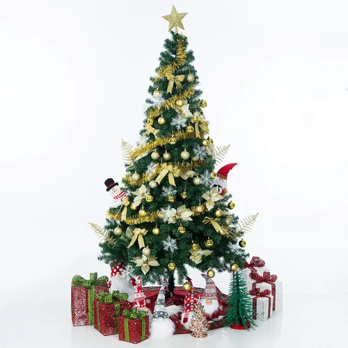 Miniatura 2 de Sunnyglade 94 piezas de adornos para árbol de Navidad con purpurina, flores de Pascua, lazos, cintas, hojas y bola de decoración variada para árbol