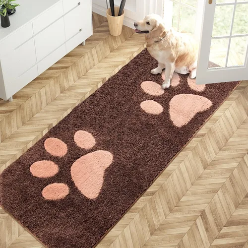 Miniatura 32 de PURRUGS Tapete para puerta que atrapa la suciedad, 32 x 70 pulgadas, antideslizante, lavable a máquina, tapete de microfibra para entrada, tapete