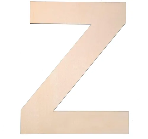 Letra Z de madera de 12 pulgadas, letra Z de 1/4 de pulgada de grosor, grande de madera sin terminar para manualidades, decoración de pared del hogar