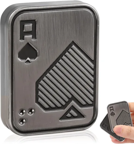 Deslizador de Dedos, Carta de Póker de Metal, Clicker de Dedos, Juguetes de Dedos para Adultos, Alivian el Estrés, la Ansiedad, el TDAH, Regalo para