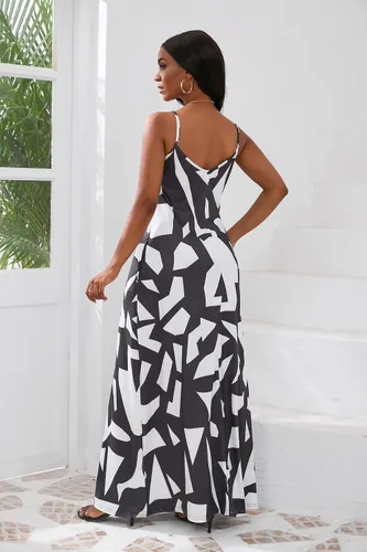 Miniatura 5 de vunahzma - Vestido largo para mujer, informal, de moda, sin mangas, de talla extragrande, holgado, con bolsillos