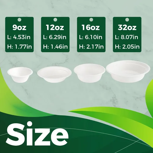 Miniatura 6 de Tazas de papel de 9 onzas de muestra [paquete de 100], tazas desechables resistentes perfectas para salsa para mojar y aperitivos, 100% compostables