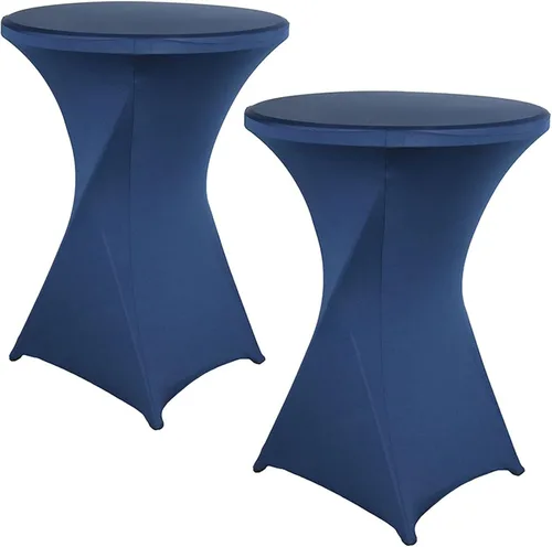 Miniatura 8 de Jeloris Paquete de 2 manteles redondos de elastano elástico de elastano de 32 x 43 pulgadas, color negro, para bodas, banquetes, eventos, fiestas