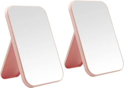 Miniatura 10 de Espejo de maquillaje de escritorio de 2 piezas, espejo de princesa portátil de 8 pulgadas, escritorio de mesa para colgar en la pared, espejo