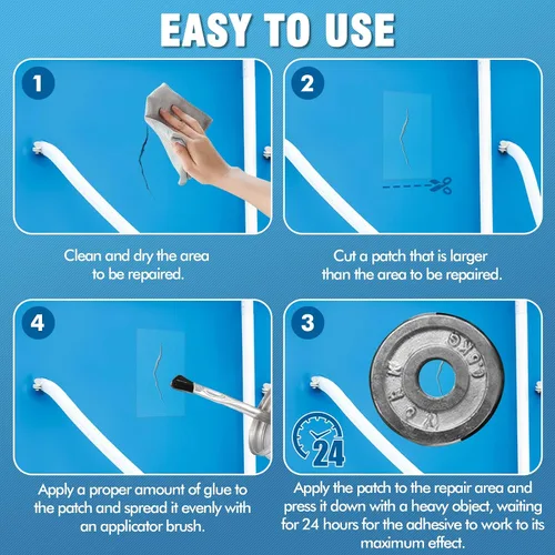 Miniatura 5 de Cemento de vinilo con cepillo, pegamento de vinilo para inflables, cemento de PVC de alta resistencia para revestimientos de piscinas, lonas