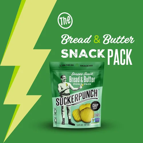 Miniatura 6 de SuckerPunch Encurtidos en una bolsa, sin gluten, kosher, sin azúcar, bajo en calorías, keto, vegano, sin OMG, listo para comer, para llevar, bolsas