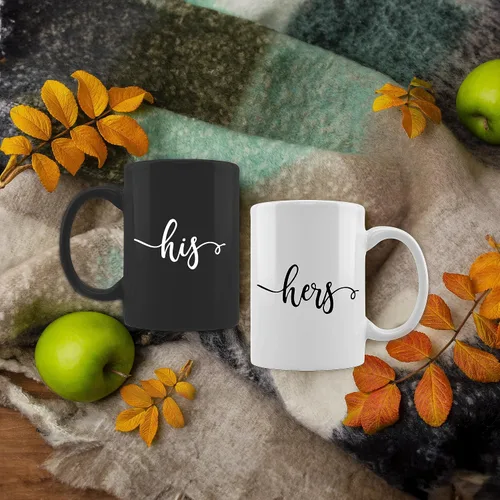 Miniatura 4 de Kunlisa Juego de tazas de café para él y ella, regalo de compromiso de boda para parejas, recién casados, esposo y esposa, tazas a juego para negro