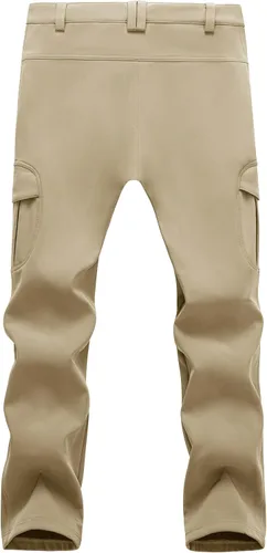 Miniatura 26 de MAGCOMSEN - Pantalones de invierno para hombre, impermeables, con forro polar pantalones tácticos softshell, para snowboard, esquí, con bolsillos