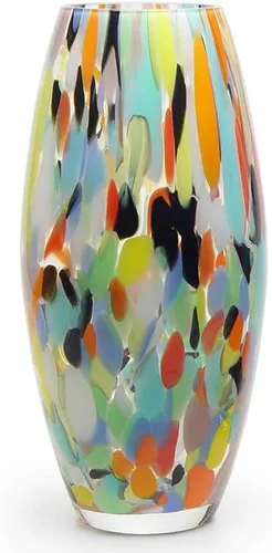 Miniatura 8 de Ca D Oro - Jarrón de cristal de confeti azul soplado a mano estilo Murano para flores y decoración - Modelo Oliva G