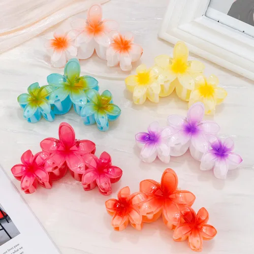 AHONEY 6 pinzas de garra con flores, pinzas para el cabello lindas para mujeres, pinzas de sujeción fuerte, pinzas de garra para el cabello de