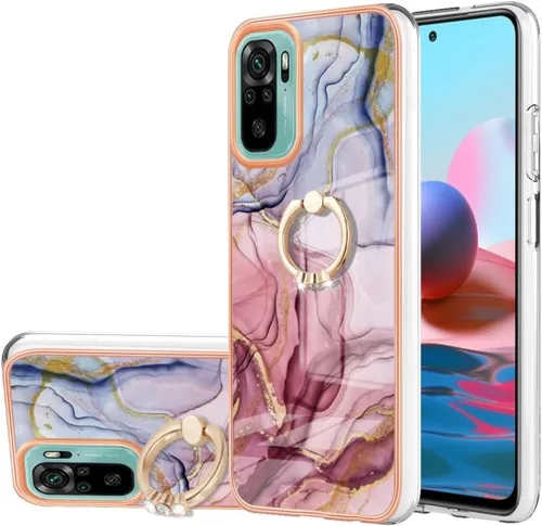 Miniatura 9 de XYX Case Compatible with Xiaomi Redmi Note 10s, TPU Marble Shockproof Bumper Slim Full-Body Protective Phone Case Cover with 360 Rotating Ring