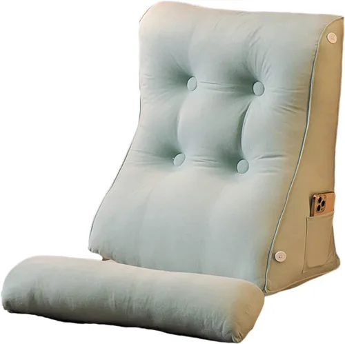 Miniatura 11 de Almohada de lectura triangular con cuña para cabecero y reposo de cama, cojín de apoyo para la espalda para leer, jugar, ver la televisión