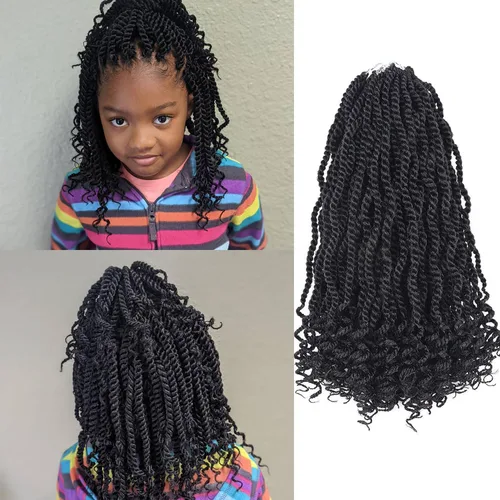 Miniatura 26 de Cabello rubio de ganchillo para mujeres negras, trenzas senegalesas onduladas de ganchillo de 12 pulgadas, trenzas kinky de ganchillo cortas 27613