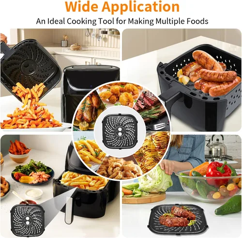 Miniatura 6 de GWY Accesorios para freidora de aire PowerXL Vortex Pro de 8 cuartos de galón, antiadherente ovalada de 10 x 10 pulgadas, piezas de repuesto