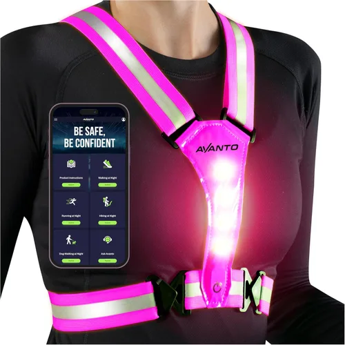 Miniatura 9 de Chaleco Reflectante LED Avanto, Original, Equipo Reflectante para Correr Recargable USB-C, Luces para Corredores, Equipo de Alta Visibilidad