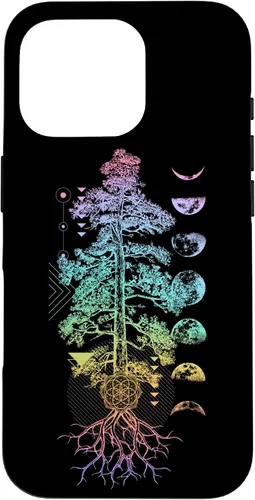Miniatura 19 de iPhone 11 Pro Max Árbol de la Vida Fases de la Luna Yoga Chakra Estuche de Regalo
