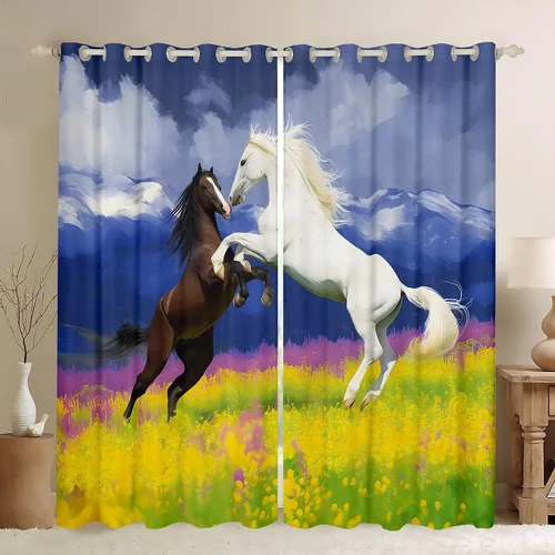 Miniatura 13 de Feelyou Cortinas opacas con estampado de leopardo para dormitorio, sala de estar, safari, cortinas de oscurecimiento de habitación con purpurina