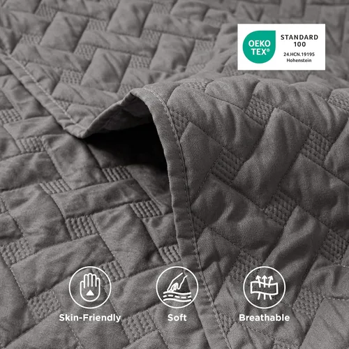 Miniatura 4 de Bedsure Colchas de tamaño individual – Colchas ligeras de tamaño individual con patrón de tejido de cesta, ropa de cama suave, colcha de edredón