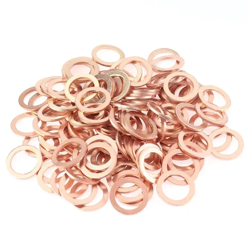 Miniatura 6 de HELIFOUNER 100 Piezas M8x14x1.0mm Arandelas de Cobre, Arandelas de Sellado Métricas de Cobre, Diámetro Interior 8mm, Diámetro Exterior 14mm, Grosor