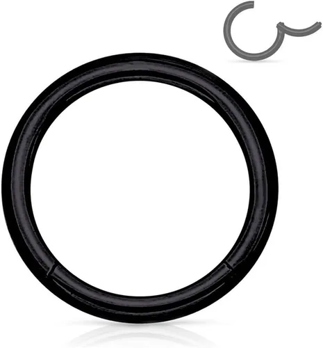 Miniatura 79 de Forbidden Body Jewelry - Piercing para la nariz de acero quirúrgico 316L con bisagra, 14G, 16G, 18G, diámetro de 15/64, 5/16, 25/64, 15/32 pulgadas