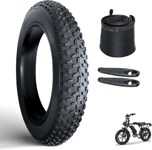 Miniatura 7 de OUXI 20x4.0 Fat Tire Tube, Puncture Resistant Folding MTB Replacement Tire, 20x4.0 Fat Tyre for MTB and Ebikes, All-Terrain Directional Tread