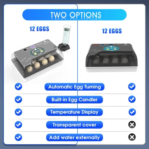 Miniatura 7 de 12 Incubadoras Automáticas de Huevos para Incubar Huevos con Control Inteligente de Temperatura, Volteador Automático, Ovoscopía LED para Huevos