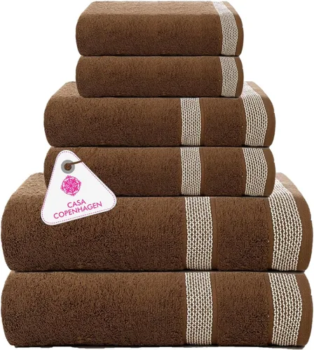 Miniatura 93 de CASA COPENHAGEN Solitaire Juego de 6 toallas - Negro, 600 GSM 2 toallas de baño 2 toallas de mano 2 toallitas, diseñadas en Dinamarca, hechas