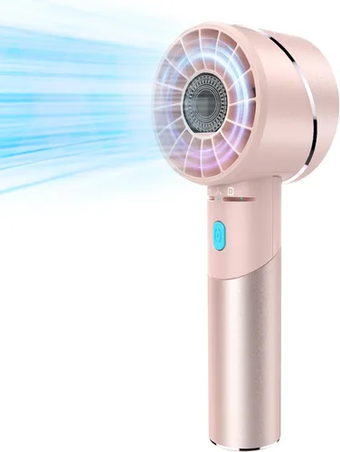 Miniatura 8 de Lepwings Ventilador de mano, mini ventilador turbo portátil pequeño, recargable con 4 ventiladores personales de alta velocidad, tiempo