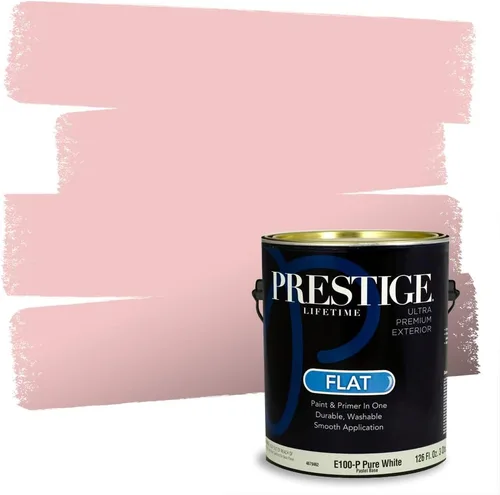 Miniatura 134 de Prestige Paints E100-T-SW6591 Pintura exterior e imprimación en uno, 1 galón, plano, combinación comparable de Sherwin Williams Amaryllis, 1 galón