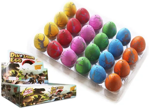Huevo de dinosaurio para incubar, 24 unidades, tamaño grande, para crecer en grietas de agua con colores surtidos para eclosionar, juego de caza de