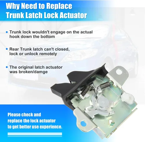 Miniatura 6 de X AUTOHAUX Pestillo de la puerta trasera del coche Actuador de la cerradura de la puerta del maletero trasero 64610-12360 para Toyota Corolla E12