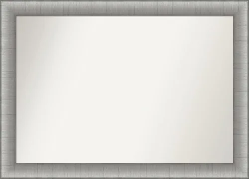 Miniatura 525 de Amanti Art Espejo de baño plateado para sobre fregadero, 28 x 47 pulgadas, espejo rectangular de plata imperial, marco de madera tradicional de gran
