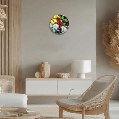 Miniatura 7 de CHGCRAFT Cardinal - Reloj de pared de 12 pulgadas, funciona con pilas, sin tictac, silencioso, reloj de pared decorativo para sala de estar