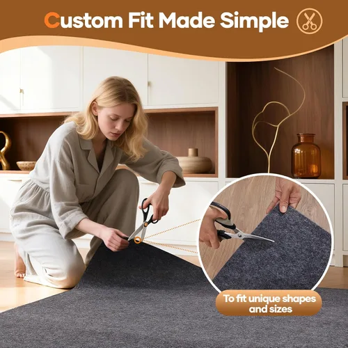 Miniatura 7 de Veken - Almohadilla antideslizante acolchada para tapetes de 6 x 9 pies, con respaldo de fieltro y silicona, forro de alfombra de 1/4 de pulgada