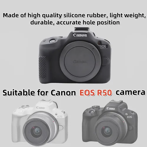 Miniatura 2 de Funda para EOS R50, Funda protectora de silicona suave para Canon EOS R50 EOSR50 Vlogging Camer, Incluye 2 protectores de pantalla y 1 correa