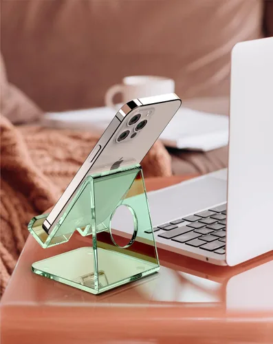 Miniatura 9 de Soporte acrílico para teléfono celular, soporte transparente para escritorio de oficina, tocador, encimera de cocina, mesita de noche, compatible
