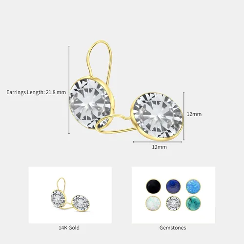 Miniatura 21 de Gemstone Earrings for Women - Gold Gemstone Drop Earrings - Birthstone - 14K Gold Earrings for Women - Gold Formal Earrings - Boho Wedding Earrings