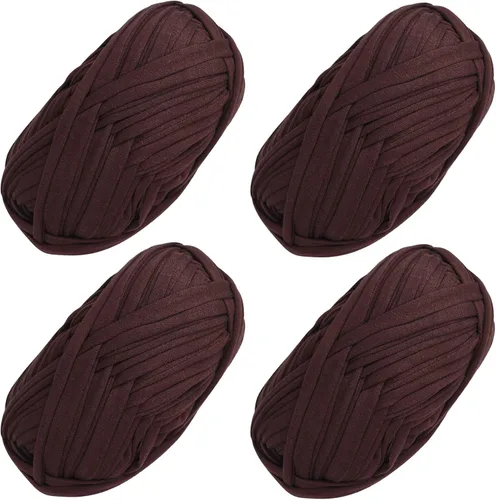 Miniatura 10 de 2 piezas de tela elástica para camisetas, hilo de crochet para tejer DIY, hilo de punto grueso tipo espagueti para proyectos de bolsos, mantas