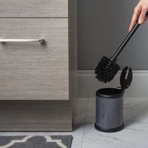 Miniatura 6 de Bath Bliss - Cepillo y soporte para inodoro Tapa de cierre automático Cabezal de 360 grados Limpieza del baño Tamaño compacto