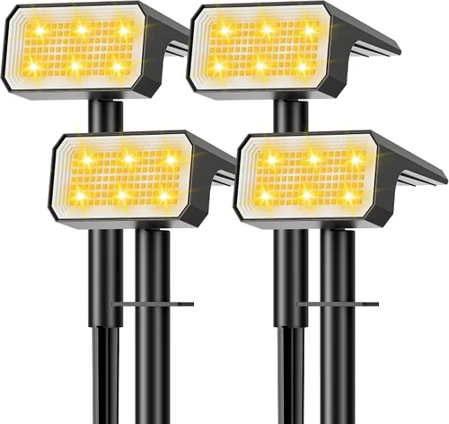 Miniatura 16 de Focos solares para exteriores, [4 unidades/118 LED] 4 modos de encendido y apagado automático, focos solares de paisaje, IP67 impermeables, luces