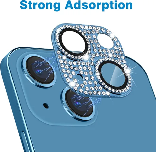 Miniatura 76 de Protector de lente de cámara diseñado para iPhone 12 Pro Max, con diamantes de imitación 3D con diamantes de imitación 9H, vidrio templado, Rosado