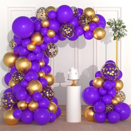 Miniatura 12 de Kit de arco de guirnalda de globos azules y negros dorados, globos azul real y negro dorado para hombres, 30º 40º videojuego, cumpleaños, boda